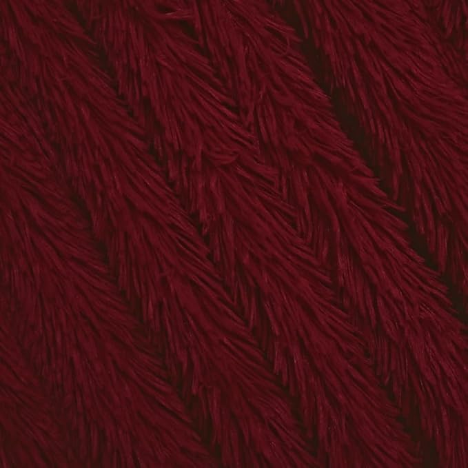 MYRU Plush Blanket Bedding Sofa Cover Furry Fuzzy Fur Warm Throw Quilt Cozy Couch Blanket for Winter (63 x 79 Inch,Wine Burgundy Red)