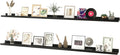 Long Floating Shelves for Wall Decor, Long Wall Mounted Storage Shelf for Bedroom, Living Room, Bathroom, Kitchen, Nursery, Display Picture Ledge Shelf with Lip Set of 2-71 Inches, Black