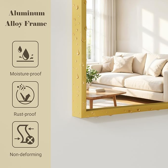 26x71 Inch Full Body Mirror - Large Arched Full Length Mirror with Stand Aluminum Frame Wall Mounted Leaning for Bedroom Living Room