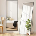 Mirror Full Length, Upgraded Body Wall Mirrors with Shatter-Proof Glass, Floor Standing, Hanging or Leaning, Tall Mirror with Stand Aluminum Alloy Frame for Bedroom Cloakroom