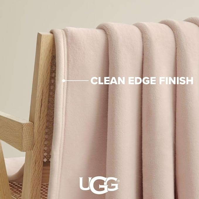 UGG Coco Queen Fleece Blanket for Bed – Luxury Room Decor, Plush & Warm Queen Blanket for Bed, Gifts for Teens and Women, 90" x 92", Pink Himalayan Salt