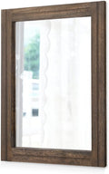 AAZZKANG Rustic Wood Mirror Rectangle Decorative Wall Hanging Mirrors with Frame Large 28"x20" for Bedroom Living Room Bathroom Home Entryway