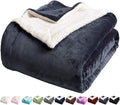 LBRO2M Sherpa Fleece Bed Blanket Twin Size Super Soft Fuzzy Plush Warm Cozy Fluffy Microfiber Couch Throw Velvet Double Reversible Luxurious Blankets,Dark Grey