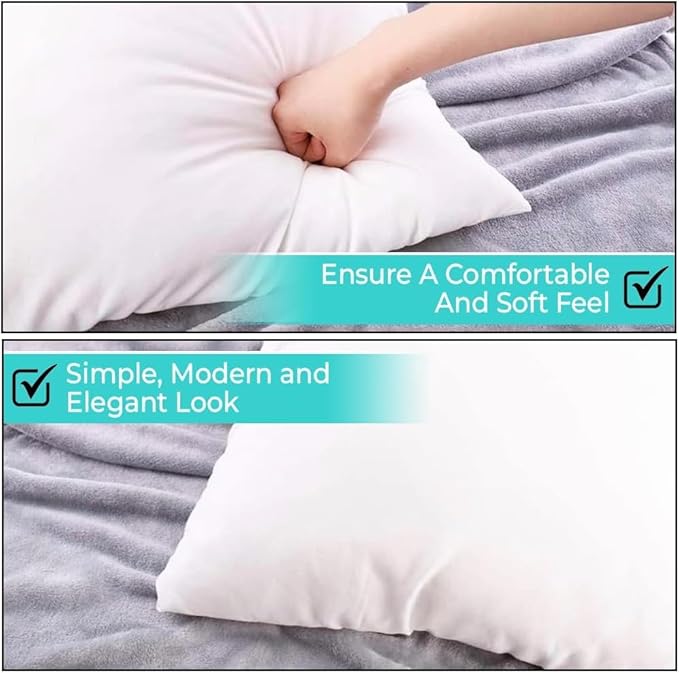 QUBA LINEN Throw Pillow Inserts (Set of 5, White), 18x18 Inches - Premium Cushion Fillers for Sofa, Bed, and Home Décor (18x18 Inch (Pack of 5))