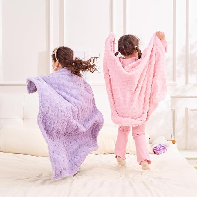 Belle Bow Baby Blanket 30x40 – Ultra Soft Fleece Bow Blanket, Cozy Crib Stroller & Pet Stroller Blanket for Baby Girl & Small Pets, (Light Pink)