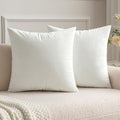 MIULEE 24x24 Inch Euro Sham Velvet Pillow Covers, Set of 2 Large Square Decorative Pillows -Pure White Super Soft for King Bed, Sofa, Couch, Accent Chairs with Hidden Zipper