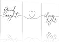 3Pcs Minimalist Style Wall Art Bedtime Quotes Painting Picture Wall Decor Good Night Sleep Well Black Line Art Heart Shape and Phrase Poster Print Artwork for Living Room Bedroom Home Decoratio