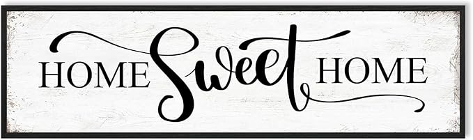 Home Sweet Home Wall Decor Above Bed 16"x48" Framed Large Bedroom Signs Decor for Master Family Room Living Room Dining Room,Modern Farmhouse Ructic Home Sign Behind Couch Wall Decor
