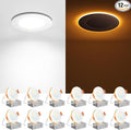 Amico 12 Pack 3 Inch 5CCT LED Recessed Ceiling Light with Night Light, 2700K/3000K/3500K/4000K/5000K Selectable Ultra-Thin Recessed Lighting, 7W=65W, 500LM, Dimmable Canless Wafer Downlight ETL&FCC