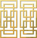 2 Piece Gold Rectangular Wall Mirrors, 15.7×7 Inch Geometric Wooden Frame Acrylic Wall-Mounted Modern Mirror Decor for Bathroom Bedroom Living Room Office Farmhouse Home Decorations