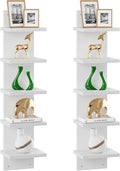 IBUYKE 5-Tier Modern Wall-Mounted Shelf, White Vertical Shelf, Floating Storage, Organizer, Tall Tower Design, Decorative Wall Mount Shelving for Home, Bedroom, Living Room, Office Decor WBC009W-2
