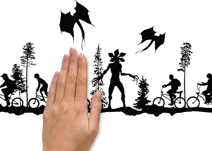 RoomMates RMK5144SCS Stranger Things Forest Scene Peel and Stick Wall Decals , Black