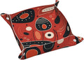 Modern Abstract Artistic Pattern Tray Men's Leather Valet Parking Portable Entrance Trays Bedside Storage Box