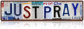 Vintage Just Pray Street Sign Wall Decor Metal Tin Signs for Prayer Room Christian Decor