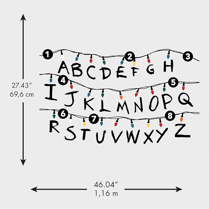 RoomMates RMK5240GM Netflix Stranger Things Christmas Light Peel and Stick Giant Wall Decals with Alphabet