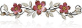 Wesiti Metal Flower Wall Decor Vintage Spring Metal Flower Wrought Iron Scroll Sculpture 15.7''x3.7'' Farmhouse Leaf Wall Decor with Nails for Spring Living Room Bedroom Indoor Outdoor (Pink)