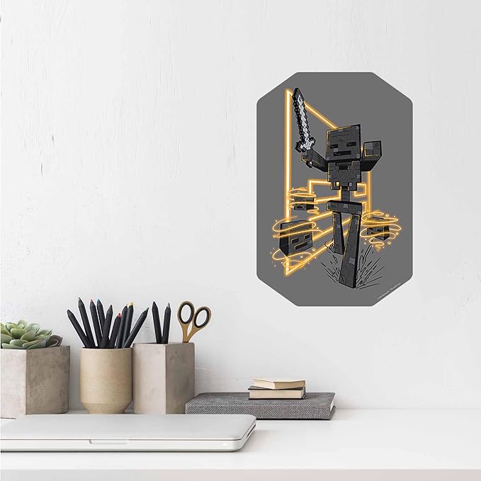 Open Road Brands Minecraft Enderman With Sword Metal Wall Decor - Fun Enderman Sign for Bedroom or Game Room