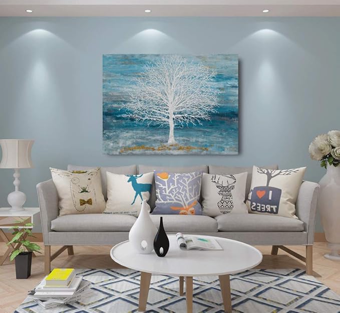 Yihui Arts Abstract Landscape Canvas Art Modern Paintings for Wall Decor Nature Trees Print Artwork
