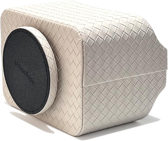 UnionBasic Rotating Desk Organizer, 360 Degree Desk Spinning Caddy, Desktop TV Guide/Mail/Media/Remote Controller Holder Organizer, Woven Beige