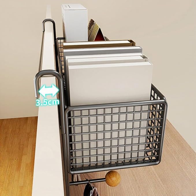 Bunk Bed Hanging Bedside Caddy Dormitory Storage Organizer Pocket Bag Multipurpose Holder For Books Devices Essentials College Room Storage(Black)