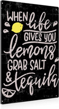 BEASTZHENG Funny Kitchen Lemon Metal Tin Sign Wall Decor Vintage When Life Gives You Lemons Sign for Home café Decor Gifts…