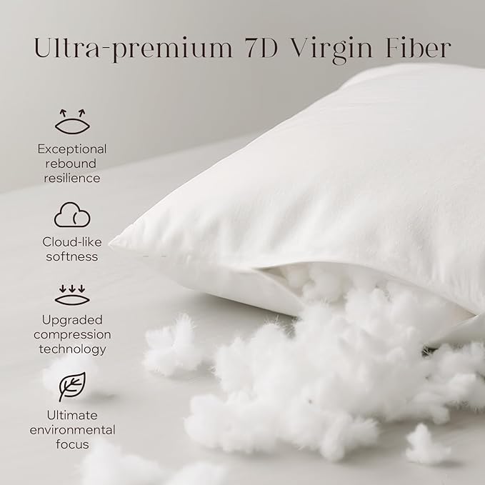 Phantoscope Pillow Inserts, Hypoallergenic 100% Virgin Fiber Square Form Microfiber Throw Pillow Inserts, Couch Bed Pillows 45x45 cm, 18x18 Inch (Pack of 1)