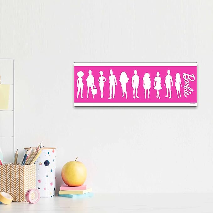 Mattel Barbie Silhouettes Wood Wall Decor - Stylish Barbie Wall Art for Bedroom or Play Room