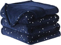 NANPIPER Throw Blanket, Ultra Soft Thick Microplush Bed Blanket, All Season Premium Fluffy Microfiber Fleece Throw for Sofa Couch (Throw Size 90"x90", Navy Blue)