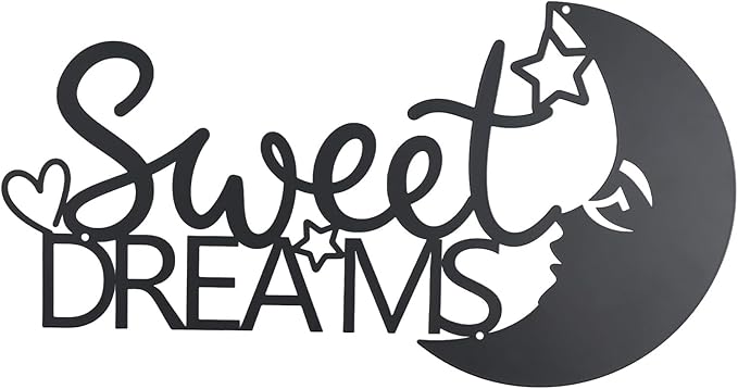 OYEFLY Metal Sweet Dreams Wall Decor,Modern Black Metal Wall Art (style 1)