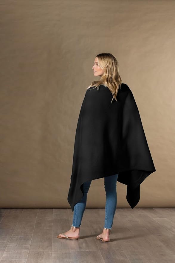 MV Sport Lightweight Sweatshirt Blanket Throw – Warm & Cozy, Breathable Oversized Fleece Knit, Couch, Bed, Travel, Cold Nights, and Outdoors – Soft Light Weight Blanket 54" x 84" Charcoal