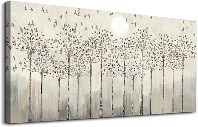 hyidecorart Large Canvas Wall Art For Living Room Decorations For Office Hotel Bedroom Wall Decor Trees And Birds Abstract Wall Paintings Canvas Prints Artworks Pictures Modern Home Decoration