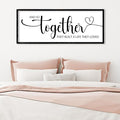 And So Together They Built A Life They Loved Sign Wall Decor 40"x15" Above Over Bed Master Bedroom Large Wood Framed Wall Hanging Art (Black)