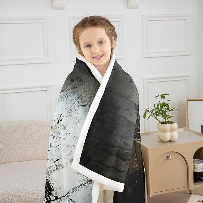 Erosebridal Soldier Throw, Boys Teens Mission Sherpa Blanket, Army Machine Gun Fleece, Military Themed Fuzzy Twin 60"x80" Camouflage Sofa Decor for Youth Man