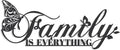 Family Signs Metal Wall Decor, Oppro Family Is Everything Word Sign with Butterfly for Home Decor, Black Art Plaque Letters for Living Room Dining Room Bedroom Housewarming Mother's Day Father's Day Christmas , 17”x6.3”