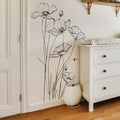 Black White Flower Wall Stickers Art Decal Decor for Bedroom Living Room Offices Home Decoration