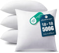 Phantoscope Pillow Inserts, Hypoallergenic 100% Virgin Fiber Square Form Microfiber Throw Pillow Inserts, Couch Bed Pillows 45x45 cm, 18x18 Inch (Pack of 4)