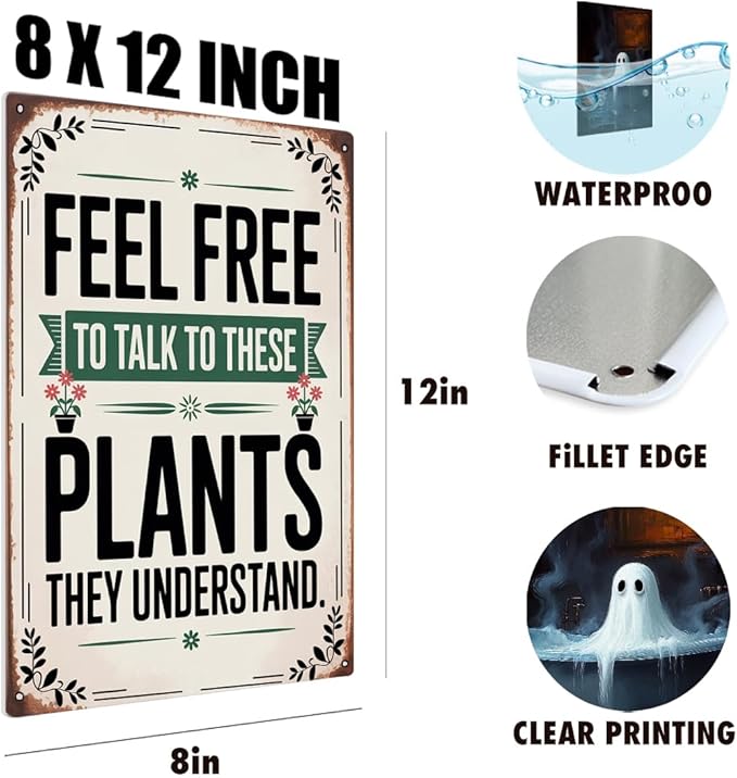Cottagecore Garden Signs for Outside Decor Gifts Vintage Gardening Metal Tin Signs for Home Garden Greenhouse Living Room Bedroom Yard Outdoor Decor 8X12 Inch