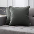 MIULEE Pack of 2 Decorative Outdoor Waterproof Pillow Covers Square Garden Cushion Sham Throw Pillowcase Shell for Spring Patio Tent Couch 20x20 Inch Dark Gray