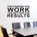AnFigure Office Quotes Wall Stickers: Inspirational Gym Vinyl Art Wall Decals for Garage Classroom School Workspaces - The Harder You Work The Better The Results 21"X11"