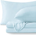 BEDELITE Flannel Sheets Twin Size Blue - Super Soft Fleece Sheets Set Fluffy Extra Plush, 3 Piece(Include Fitted Sheet, Flat Sheet, 1 Pillowcase)