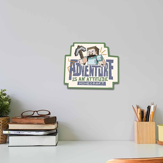 Minecraft Adventure Is an Attitude Metal Wall Decor - Fun Minecraft Sign for Bedroom or Game Room