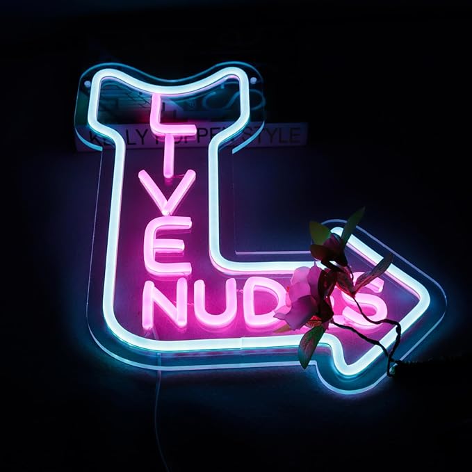 Live Neon Signs, Music LED Neon Light for Wall Decor,Music Studio Light up Sign for Wall Decor Beer,Bar,Bedroom,Party,Club