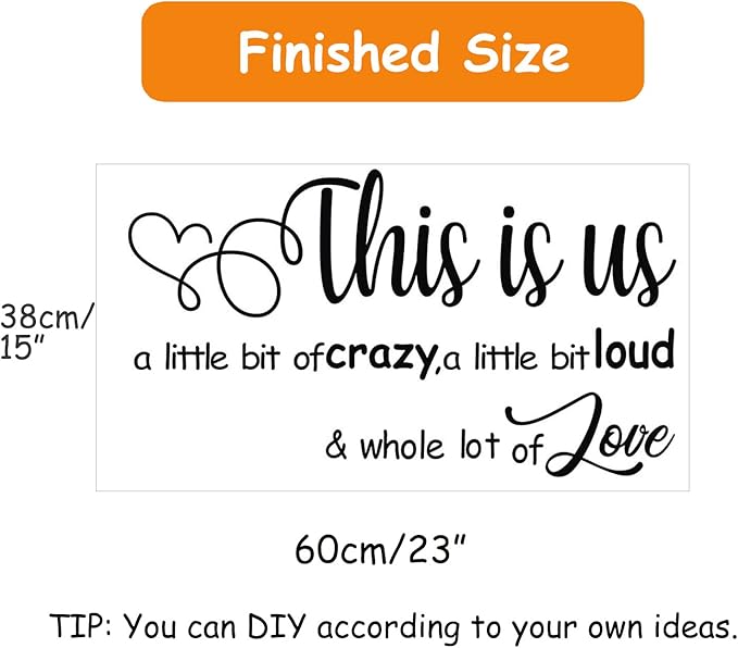 Wall Stickers, Family Letter Quote Water, Proof Home Decor Wall Sticker, Removable Vinyl Decal Art Mural for Living Room Bedroom-This is Us
