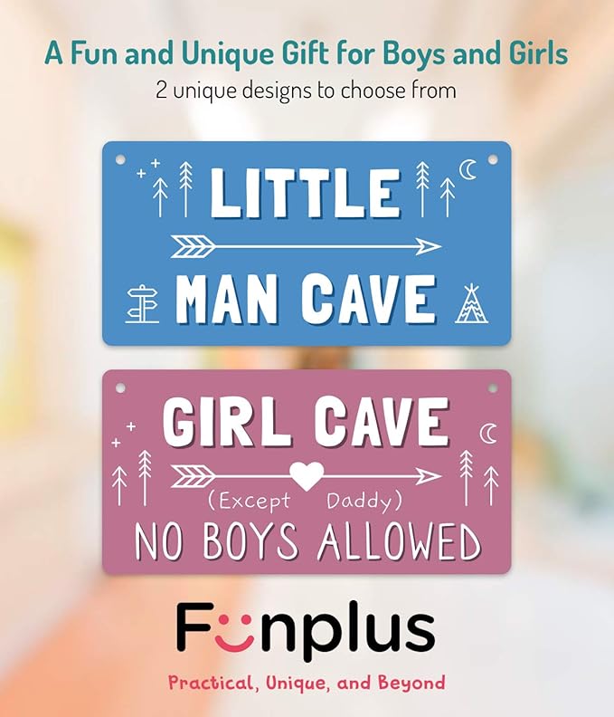 Little Man Cave Sign, 12″x6″ PVC Plastic Wall Decoration Hanging Sign, High Precision Printing, Water proof, Boys Room Door Sign, Boys Only Sign, Game Room Décor