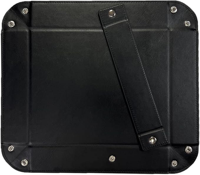 UnionBasic Medium Valet Tray, Jewelry Tray for Rings Watches Earrings, Entryway Catchall Caddy for Coins Keys Change, Nightstand Bedside Valet Holder, Trays for Electronic Gadgets, Black Plus
