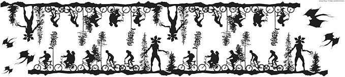 RoomMates RMK5144SCS Stranger Things Forest Scene Peel and Stick Wall Decals , Black