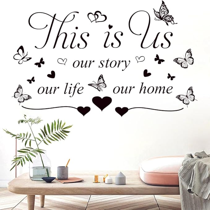 Inspirational Quote Wall Decals This is us a Little bit of Crazy Loud Whole lot of Love Wall Art Decal Vinyl Home Decoration Murals for Living Room Wall Stickers Bedroom Decor