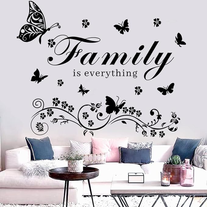Family Wall Art Decal - Removable Wall Stickers Quotes 'Family is Everything' for Living Room, Bedroom, Dining Room, Kitchen