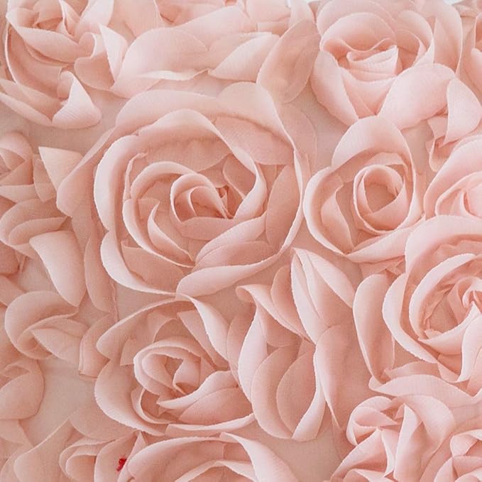 MIULEE 3D Rose Flower Pillow Covers Pack of 2 Decorative Spring Floral Romantic Stereo Chiffon Aesthetic Solid Pillowcase for Girl Bedroom Living Room Decor 18x18 Inch Peach Pink