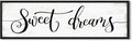 Sweet Dreams Wall Decor Above Bed: Wall Art Bedroom Sign - Guest Room Decor - Master Bedroom Farmhouse Decoration Rustic Black Frame Hanging 12 × 40 Large